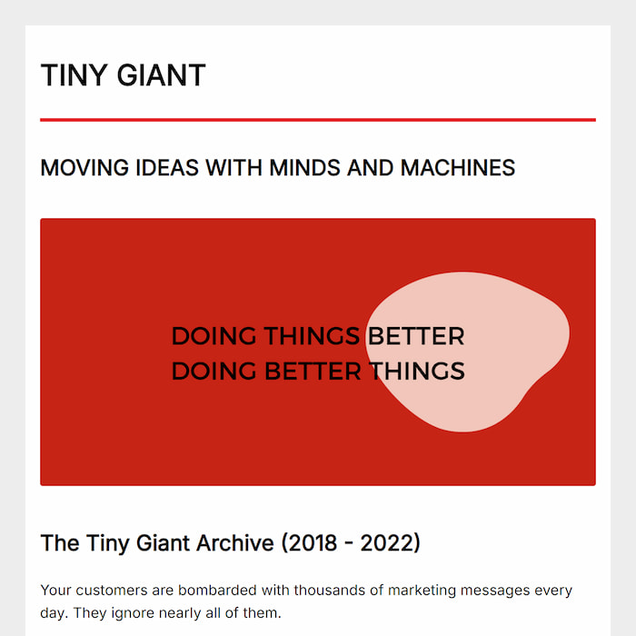 <b>Tiny Giant</b>: archive of our weird and wonderful AI work